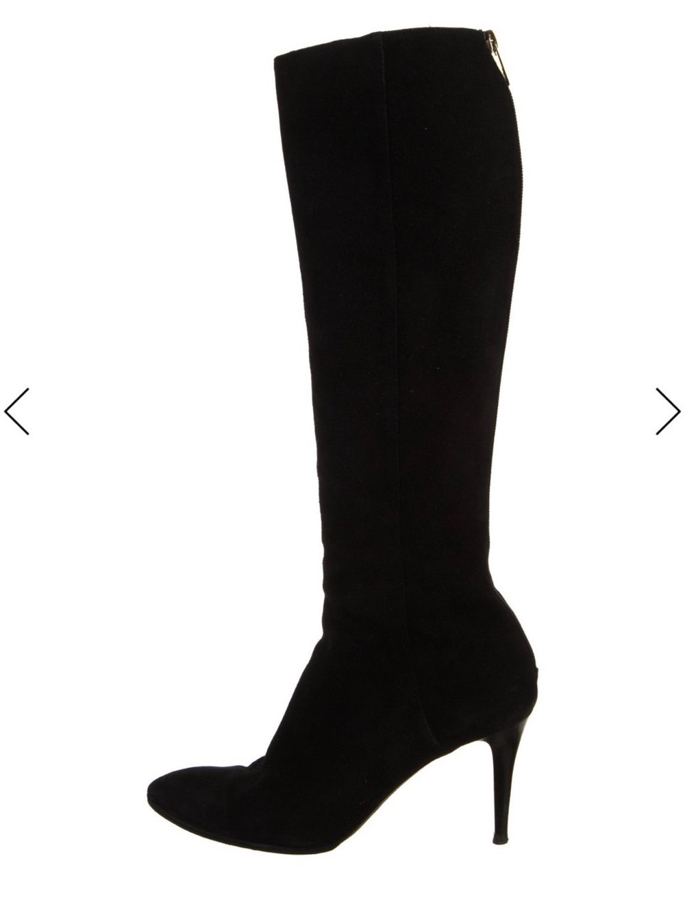 Jimmy Choo Black Knee-High Stiletto Boots - Women's Elegant Suede 40.5